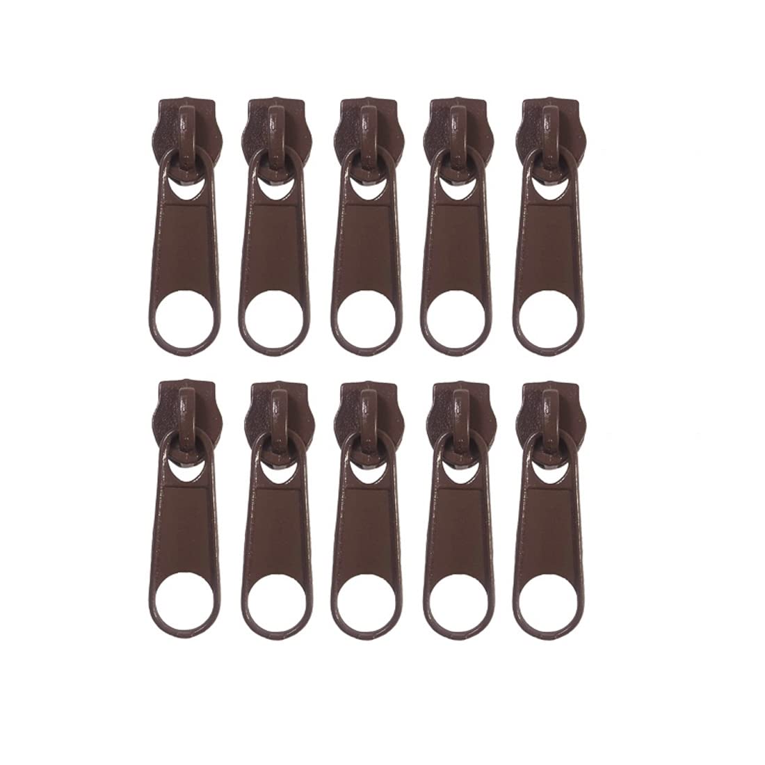 132 Metal Sliders for Nylon Zipper, Free Zipper Slider #3, Zipper Puller to Repair or Mount a Zipper, Brown Sliders, (#3, 303)