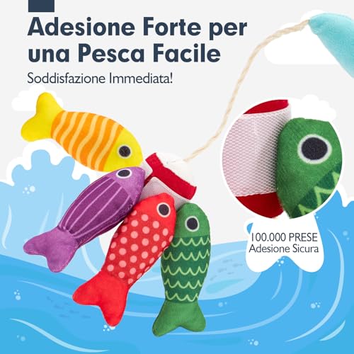 hahaland Montessori Children's Games 1 Year – 22 Pieces Soft Fishing Game, Montessori Educational Toy, 1 2 Years Sensory Baby Gift 12 18 Months