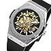 Carrie Hughes Men's Steampunk Automatic Stainless Steel Watch Black Rubber Strap (CH679)