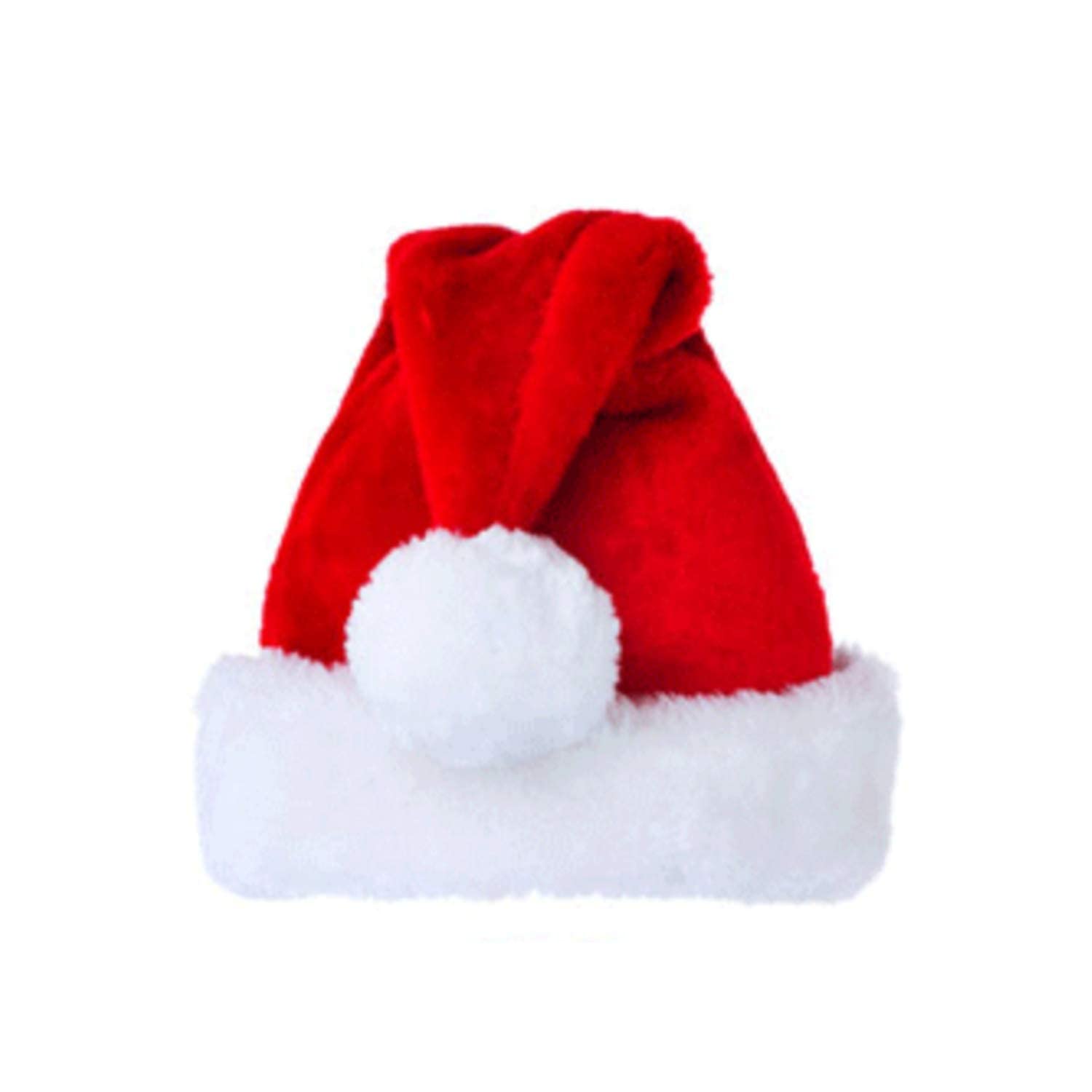 Goettin Christmas Hat, Santa Hat, Unisex Velvet Comfort Hat, Thick Classic Fur Red For Christmas And New Year Holiday Parties