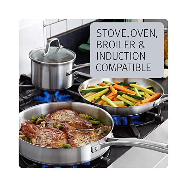 Calphalon Classic Stainless Steel Pots and Pans Set, 14Piece, Silver