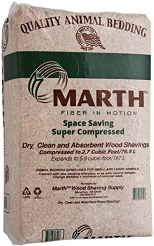 MARTH Non-Allergenic Highly Quality Absorbent Horse Bedding - ideal for Dairy Animals - Made from natural wood shaving materials - Super Compressed - 36 LB
