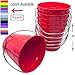 ITALIA 6-Pack, Size 5.6 X 6 Color Red, Quality Metal Bucket,1.5 Quart 6-Pack