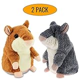 2PCS talking Hamster Repeats What You Say Electronic Pet Talking Plush Toy Buddy Mouse for Kids, 3 x 5.7 inches, Batteries Not Included