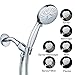Hand Held Shower-Head,5 Feet Ultra-Flexible Hose Luxury Multi Function Spray, Rainfall, Chome Finish