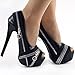 Show Story Punk Multi-Colour Zip Peeptoe Platform High Heel Stiletto Pump,LF80836