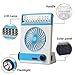 Ansee Solar Fan Camping Fan Cooling Table Fans 3 in 1 Multi-Function with Eye-Care LED Table Lamp Flashlight Torch Solar Panel Adaptor Plug for Home Use Camping (Blue)