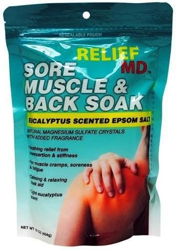 Relief MD RELIEF Sore Muscle & Back Soak -Eucalyptus Scented Epsom Salt; 16-oz