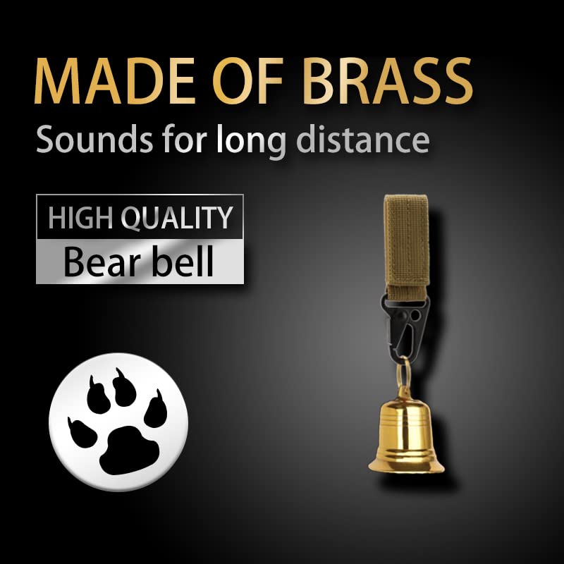 kcrygogo Solid Brass 1.5" Loud Bear Bells for Hikers,with Silencer and
