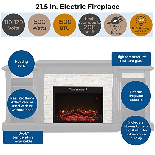 GOOD & GRACIOUS Electric Fireplace Mantel Freestanding Media Mantel