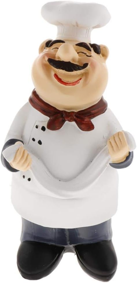 GYJZZW Decoration Statue Sculpture Crafts Resin Decorative Ornaments Cook Statue French Chef Figurines For Kitchen Restaurant Cafe Decor Home Bedroom Table Decoration,Size-2,China