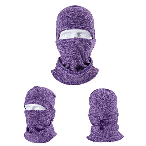 LUCKSTAR Motorcycle Mask - Ski Face Mask Motorcycle Cycling Bike Bandana Hiking Skateboard Balaclava Face Mask Motorcycle Bicycle Bike Full Face Mask Hood Hat Helmet Liner for Riding Skiing (Purple)