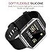UMTELE Compatible for Fitbit Blaze Band, Soft Flexible Silicone Strap Quick Release Pins Easy Wearing Band Replacement with Fitbit Blaze Smart Fitness Watch,Black Black Buckle (All Black, Large)