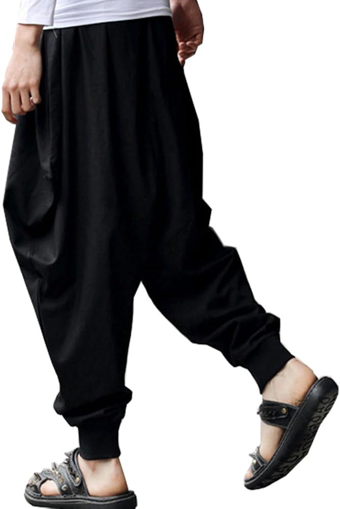 ONTTNO Men's Floral Stretchy Waist Casual Ankle Length Pants (Black) at  Men’s Clothing store