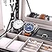 EleLight Black Jewelry Box 8 Slots Watch Organizer Storage Case with Lock and Mirror for Men Women