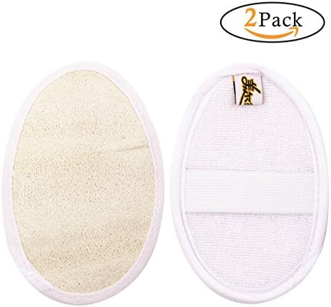 2Pcs Natural Loofah Sponge Close Skin Shower Scrubber Brush Exfoliating Pads
