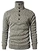 H2H Men's Slim Fit Turtleneck Basic Knit Sweater with Buttons Oatmeal US XL/Asia 2XL (CMTTL091)