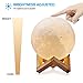 3D Moon Lamp By VUUR: LED Light Home Decoration, Unique Design For Bedroom, Office, Living Room, For Parties, Dimmable, Lunar Bedside Night Light For Children, with Wooden Stand, USB Rechargeable