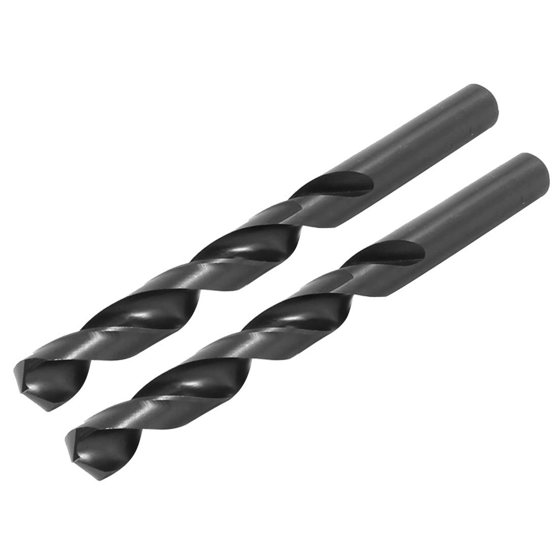 Sourcingmap 2pcs Straight Shank 10.7mm Dia Split Point HSS Twist Drill Bit Black