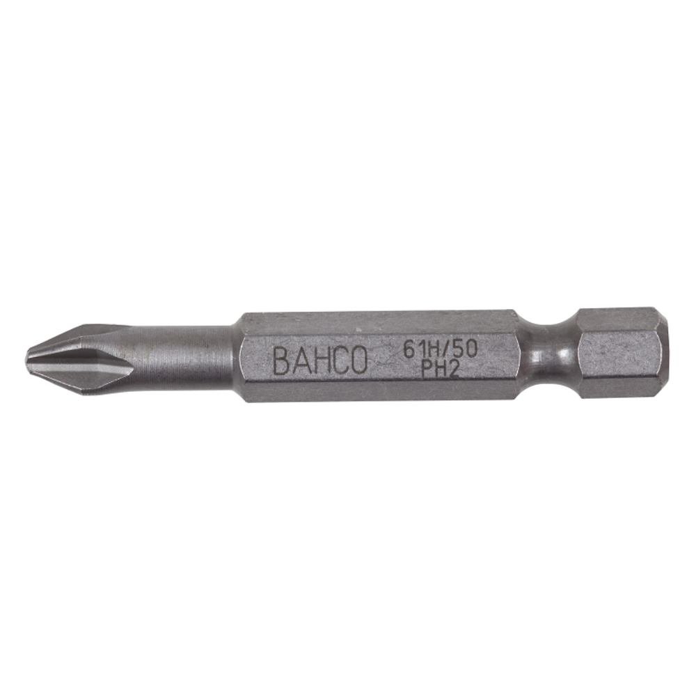 Bahco 61H/50PH2 Ph2 Extra Hard Bit for Phillips Head Screws, Grey, 50 mm, 5-Piece