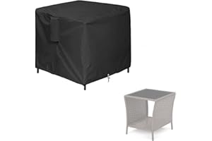 AIDETECH Outdoor Wicker End Side Tables Cover for FIZZEEY Outdoor Side Table, Waterproof Square Cover for Patio Small Rattan, Wicker Coffee Table, Balcony Table, Outside End Table- 18”L x 18”W x 20”H