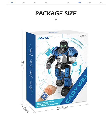 Jeeke Intelligent Robot, Remote Controller Or Smart Watch Control Auto-follow Dancing Toys for 8+ Year Old Boys with LED Flashing Lights (Blue, 10.8x7.87x3.74inch) - Thumbnail 7
