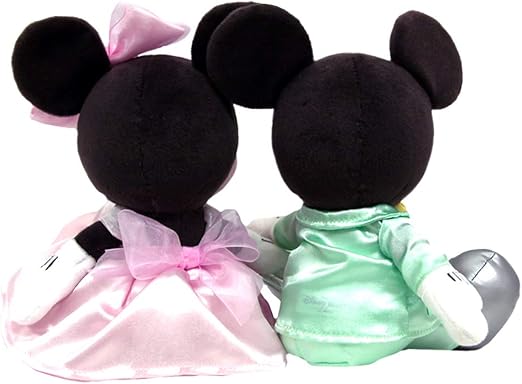 Amazon ディズニー ウェディング ミッキー ミニー マウス ぬいぐるみ ペア セット 小 グリーン ピンク服 ウェルカムドール 結婚式 ブライダル 結婚 ぬいぐるみ おもちゃ