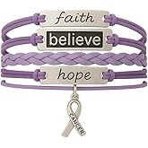 Infinity Collection Cancer Awareness Purple Ribbon Bracelet, Pancreatic Cancer Bracelet, Awareness Bracelet, Survivor Gift for Women