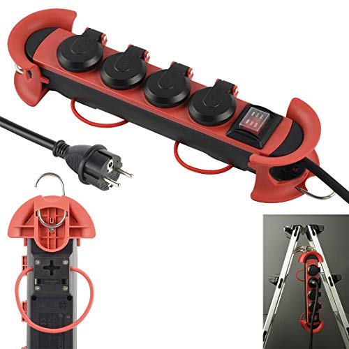 Außen Steckdosenleiste Mehrfachsteckdose 5m | Schuko Steckdose Outdoor Garten Camping | 4-fach Schukosteckdosen… – Bild 3