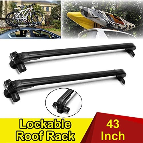 ZhanGe Window Frame Kit Roof Rack Cross Bars Adjustable Aluminum Luggage Locking Roof Rail Crossbars Luggage Cargo Bike Load Black Fix 2009-2016 Ford Flex/1998-2016 Toyota Corolla