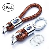Goshion 2Pack Genuine Leather Car Logo Keychain Suit for Subaru Key Chain Keyring Family Present for Man and Woman