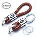 Goshion 2Pack Genuine Leather Car Logo Keychain Suit for Subaru Key Chain Keyring Family Present for Man and Woman