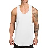 ZUEVI Men's Muscle Tank Tops Sleeveless Cut Off Shirts Bodybuilding Gym Workout Stringer T-Shirts