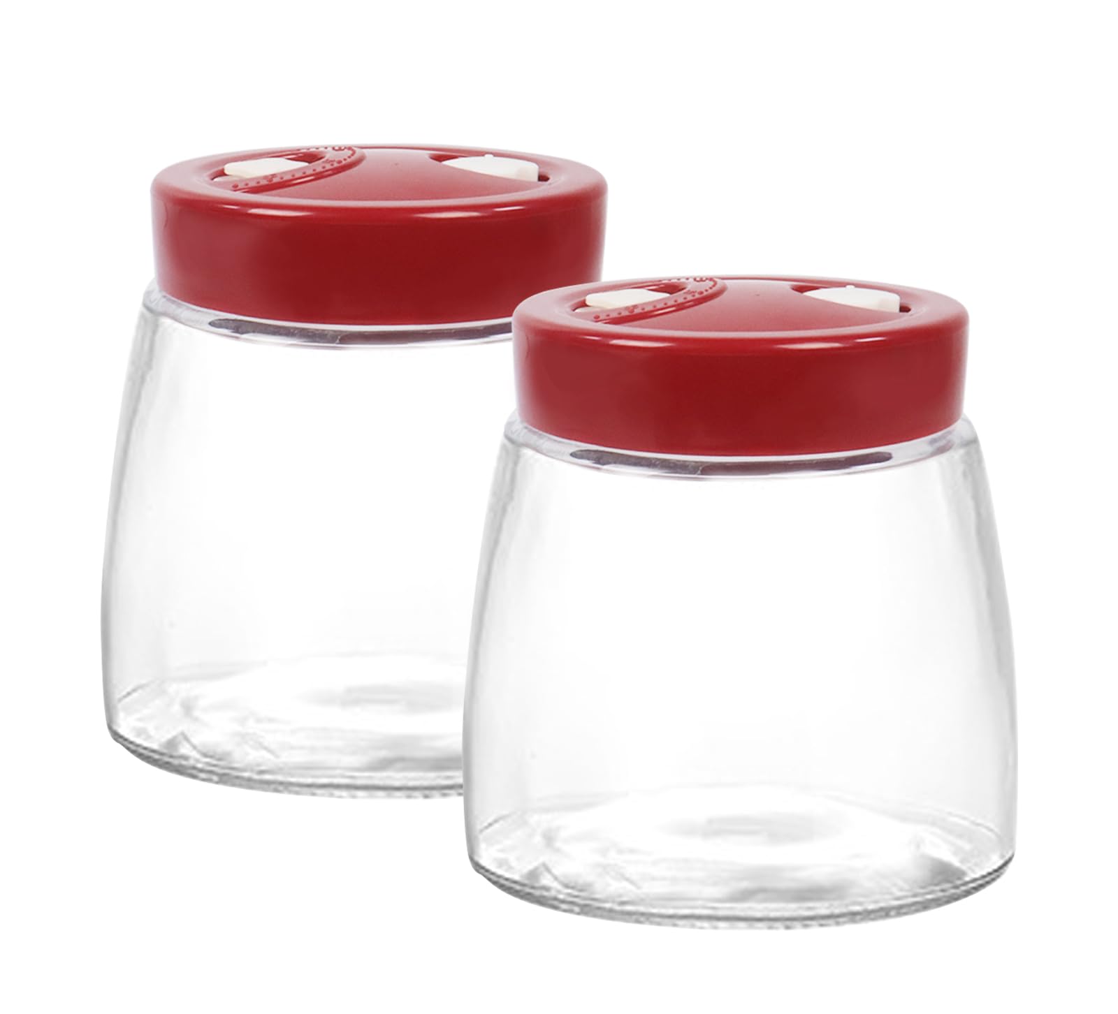 Gzsekken Fermenting Jars 2 Pack 1L Sourdough Starter Jar Kimchi Container with 1 Way Air Release Vent for Pickling, Kefir, Sauerkraut, Kimchi, Kombucha and Sourdough Jar