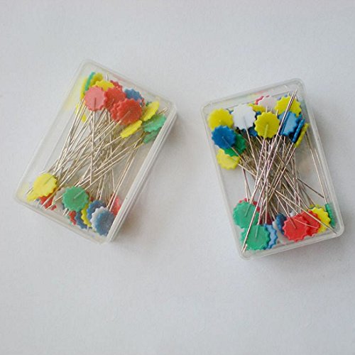 500 Pcs Flat Button &Flower Head Pins,Straight Pins, Quilting Pins with Cases - Thumbnail 4
