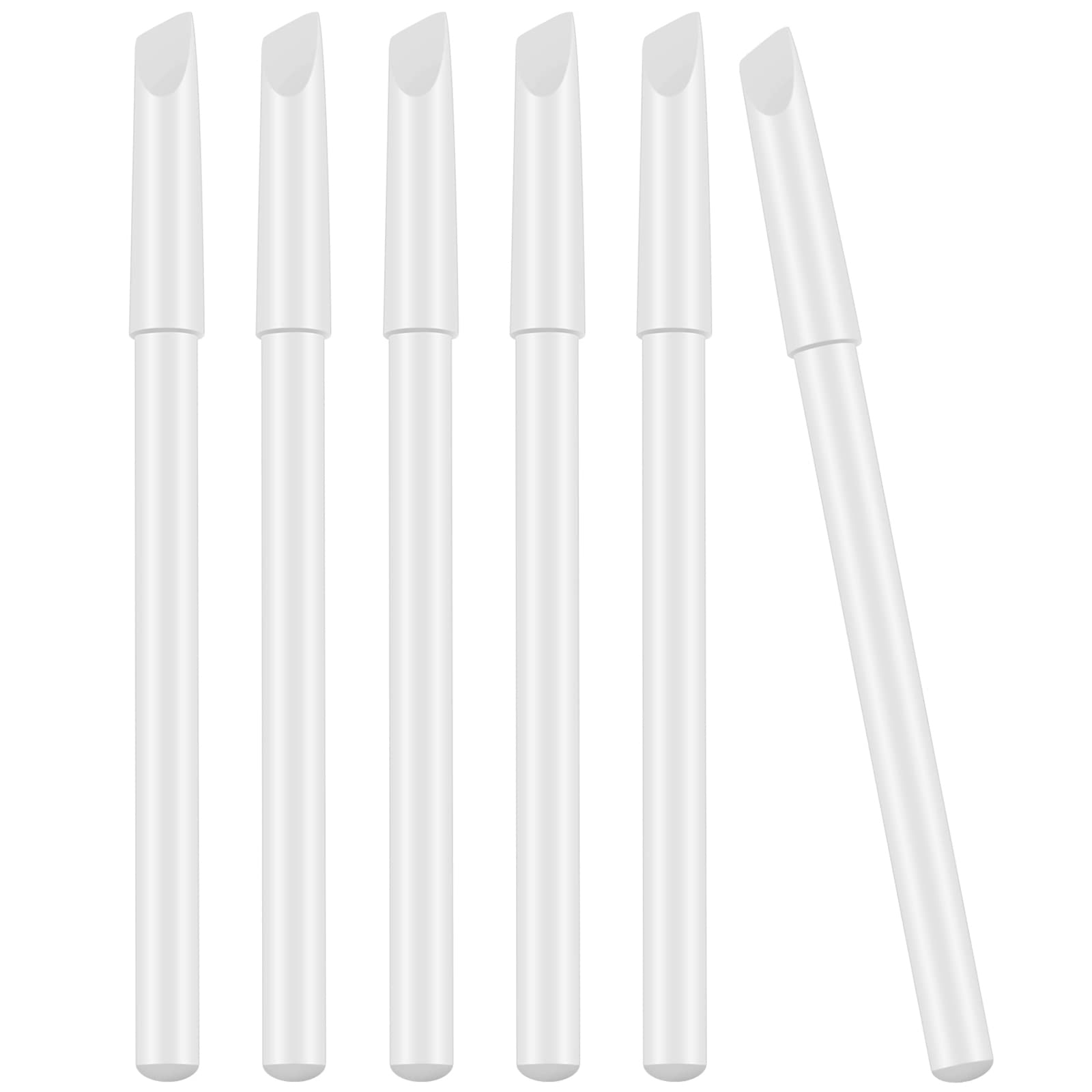 Photo 1 of 6 Pieces White Nail Pencils 2-In-1 Nail Whitening Pencils with Cuticle Pusher for French Manicure Supplies