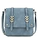 ALYSSA Double Compartment Large Flapover Crossbody Bag (Blue Grey)