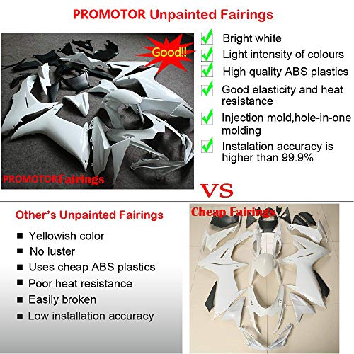 PROMOTOR Unpainted Motorcycle Fairing Kit Injection Body Kit for Suzuki GSXR600 GSXR750 K11 2011-2017 (25 Pcs) - Thumbnail 2