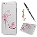iPhone 6S Plus Case,iPhone 6 Plus Case Ultra Slim Shockproof Soft TPU Rubber Protective Case Cover with Floral Bling Diamonds Painting Pattern Dust Plug Stylus Pen by Badalink - Butterfly High Heels