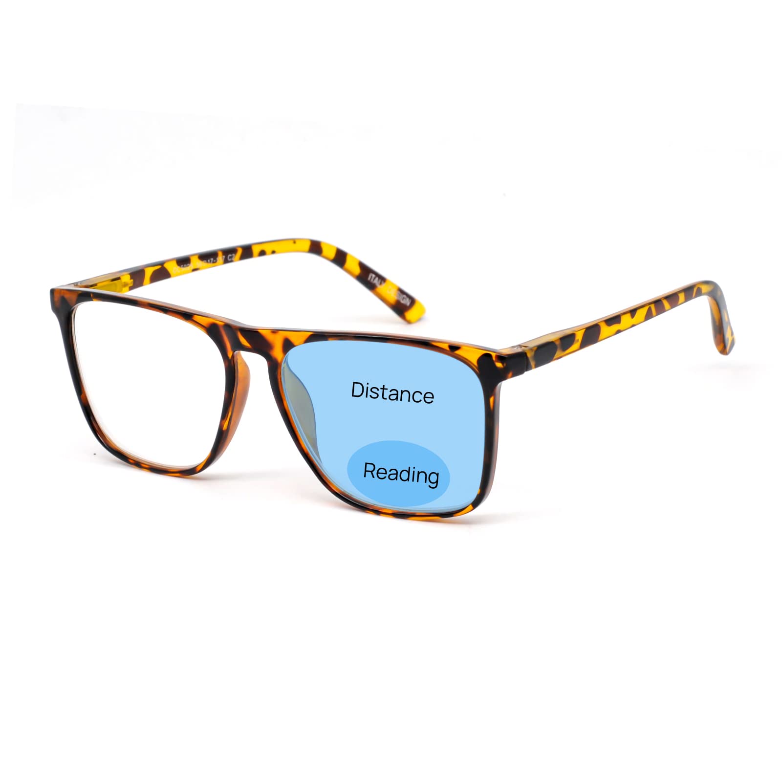 OCCI CHIARI Mens Bifocals Blue Light Glasses 3.0 Bifocal Glasses Men Large Frame