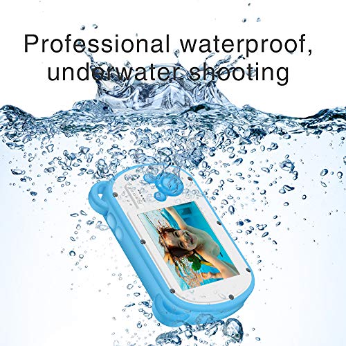 Underwater Camera for Kids, HD 1080P Waterproof Kids Camera, Video Recorder Action Preschool Camera, 8X Digital Zoom Camera with Flash & Microphone Sticker