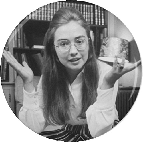 Young Hillary Clinton 1.25' Pinback Button Pin