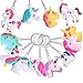 Rainbow Unicorn Keychain,Hicdaw 48Pcs Keyring Unicorn Assorted Holder Unicorn Keyring Party Favor Key Chains Prizes Gifts for Kids and Adults