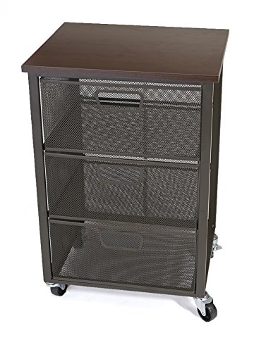 Mind Reader Rolling Storage Cart With 3 Drawers File Storage Cart