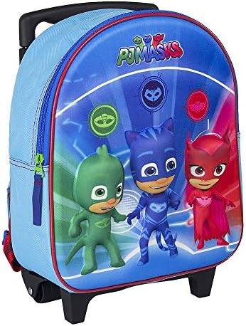 Vadobag Pj Masks - Valise A Roulettes Bleu 35Cm Impression 3D Children's Backpack, 35 cm, Blue (Bleu)