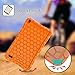 Fintie Silicone Case for Amazon Fire 7 Tablet (Previous Generation - 7th, 2017 Release) - [Honey Comb Upgraded Version] [Kids Friendly] Light Weight [Anti Slip] Shock Proof Protective Cover, Orange