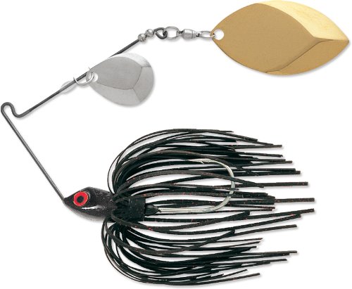 Terminator Super Stainless Spinnerbait-Colorado/Oklahoma, Nickel/Gold Blade (Black Red Flake, 3/8-Ounce)