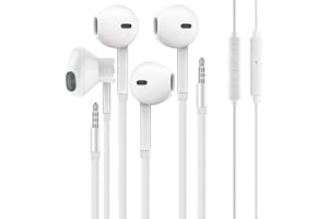[2 Pack] WEIZY Aux Earbuds, Vize 3.5mm Wired Headphones Noise Isolating Earphones Volume Control & Built-in Microphone Compatible with iPhone/Samsung/Android/MP3/MP4