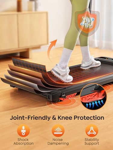 HOMETRO Foldable Treadmill Walking Pad 9% Incline, 2.5HP Compact Treadmill for Home & Apartment, Portable Folding Treadmill with Handle, App Remote Control LED Display