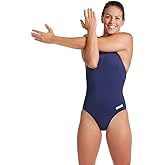 Arena Womens Solid Team Swimsuit Swim Pro Back MaxLife Open Back Bathing Suit Athletic Swimwear